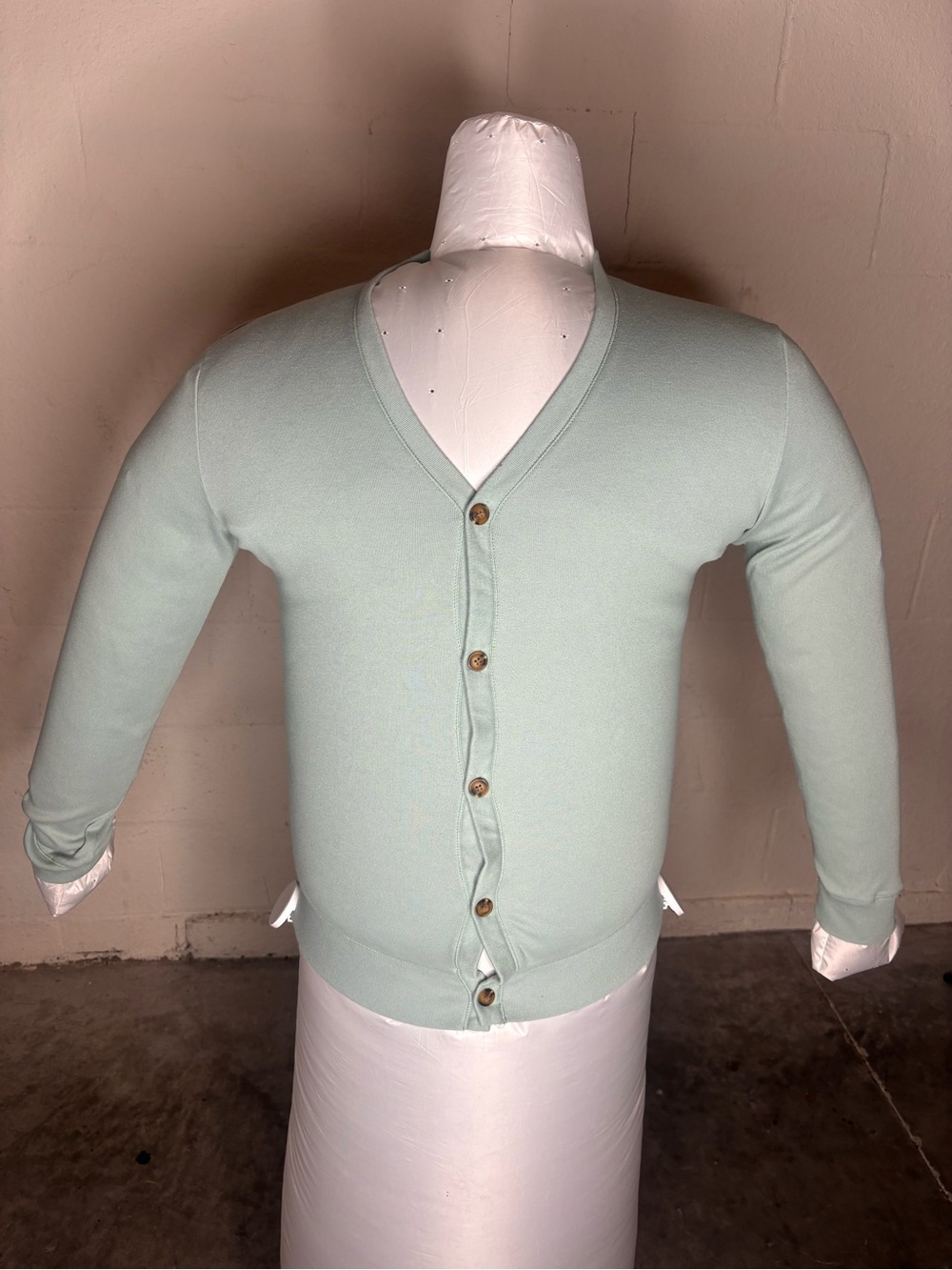 H2H Mens Light Teal Cardigan Sweater V Neck Long Sleeve Button Front Size L (US)